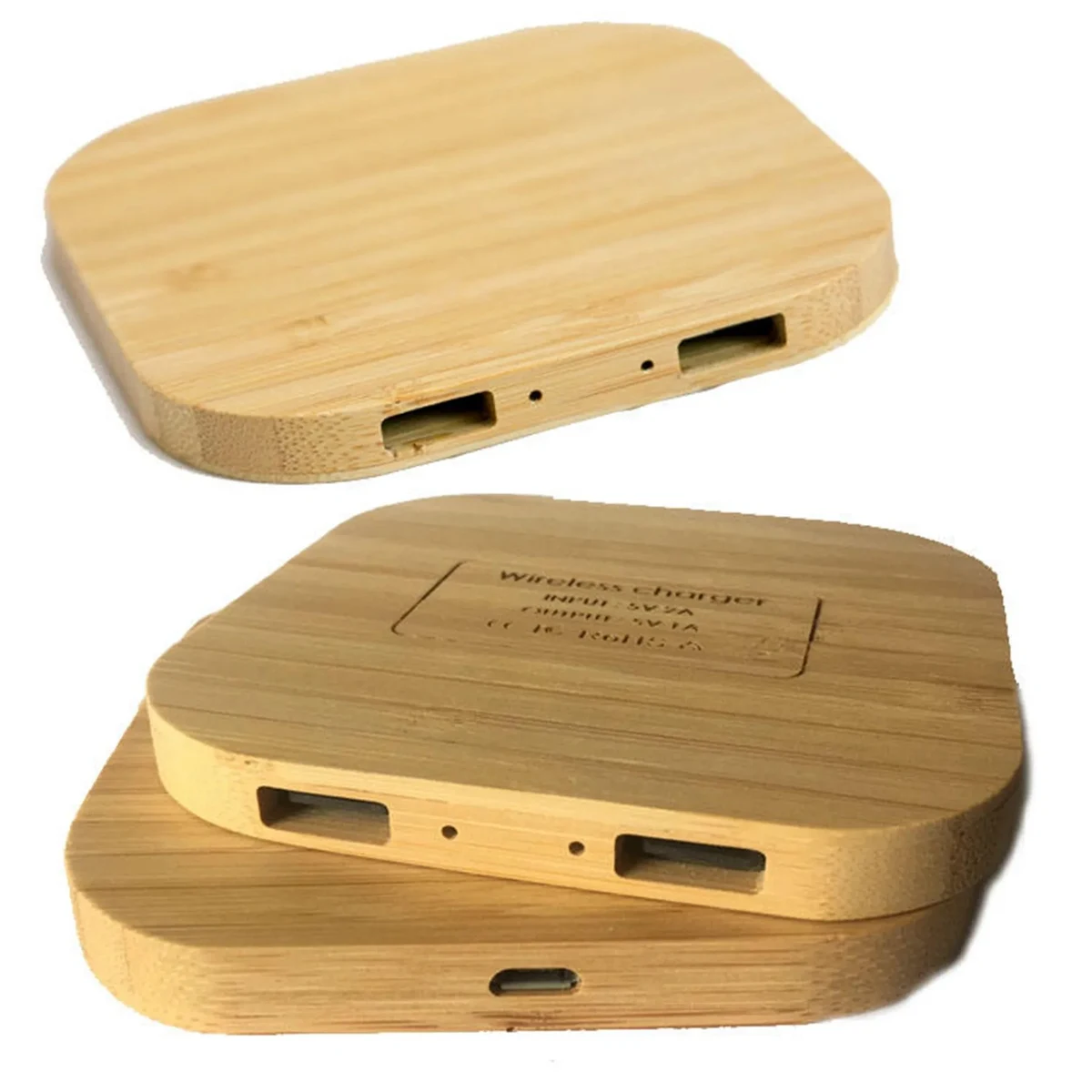 Square Wooden Wireless Charger 1