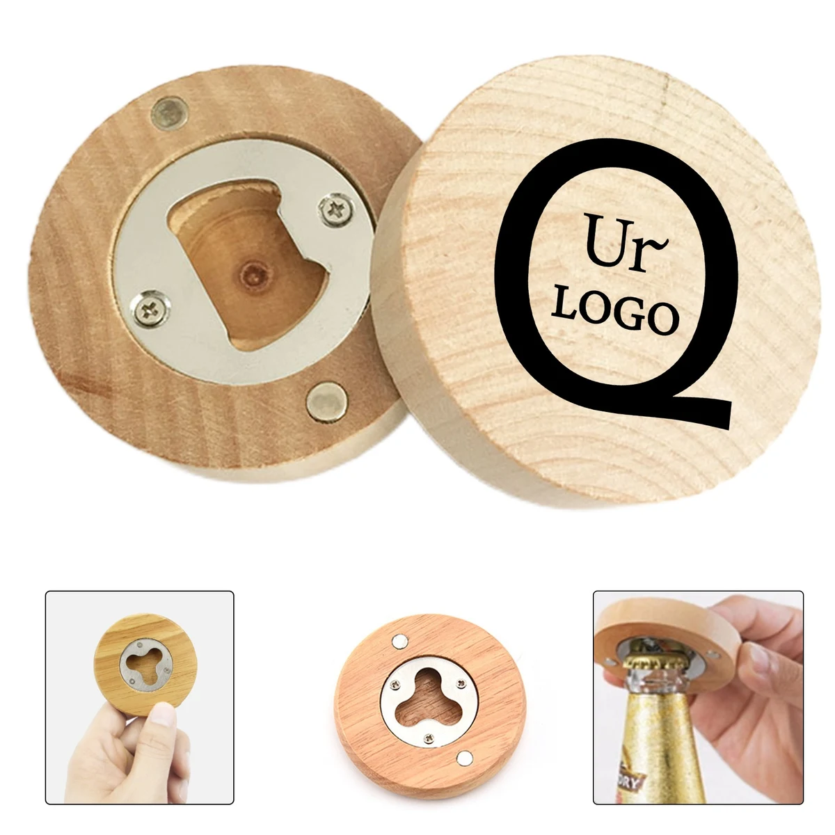 Wooden Refrigerator Sticker Bottle Opener 1