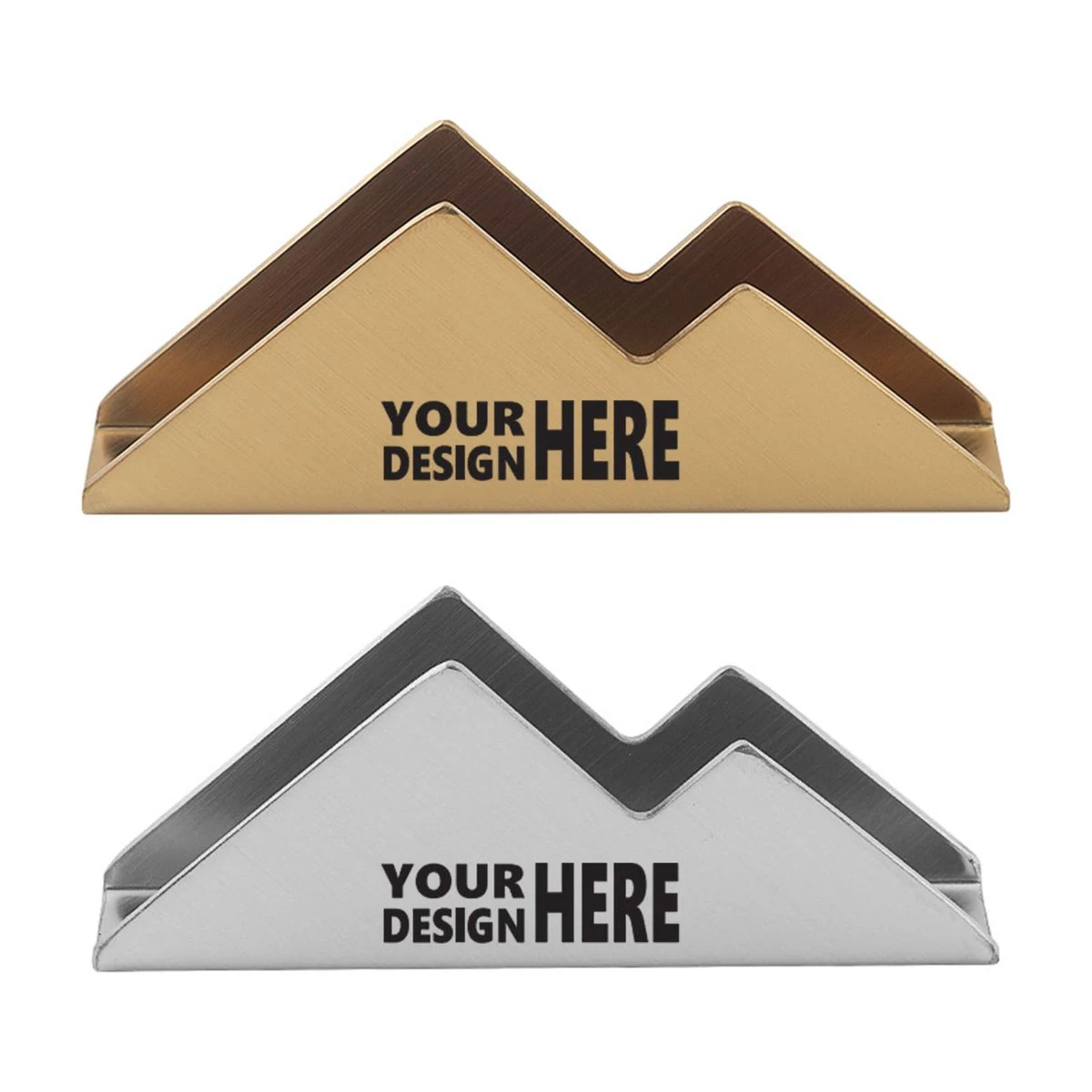 Gold Stainless Steel Mountain Card Holder 1