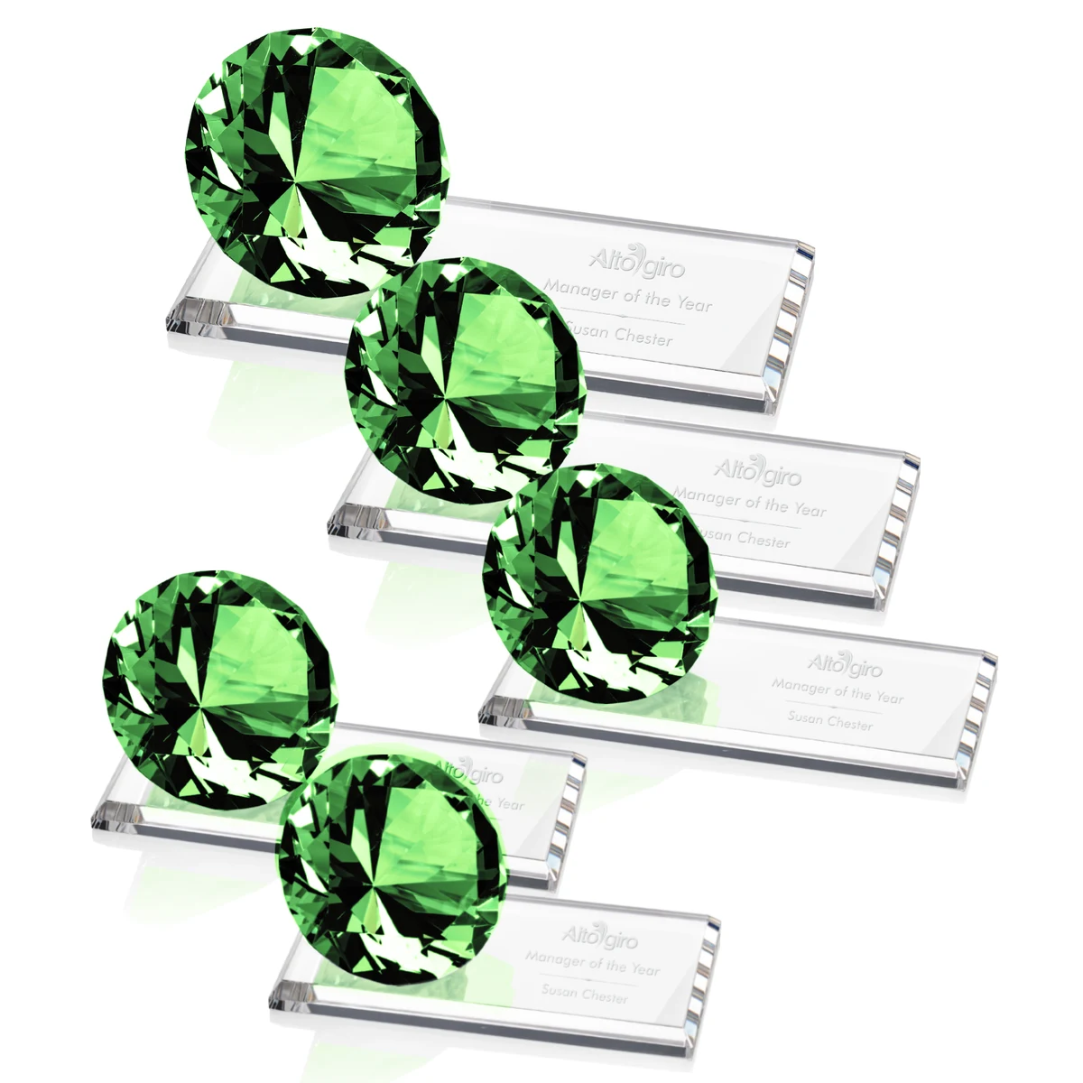 Gemstone Award on Starfire - Emerald 1