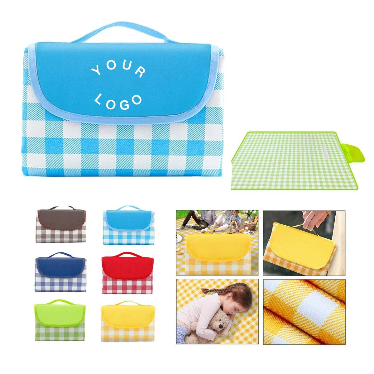 Foldable Picnic Blanket with Oxford Fabric and PVC Layer 1