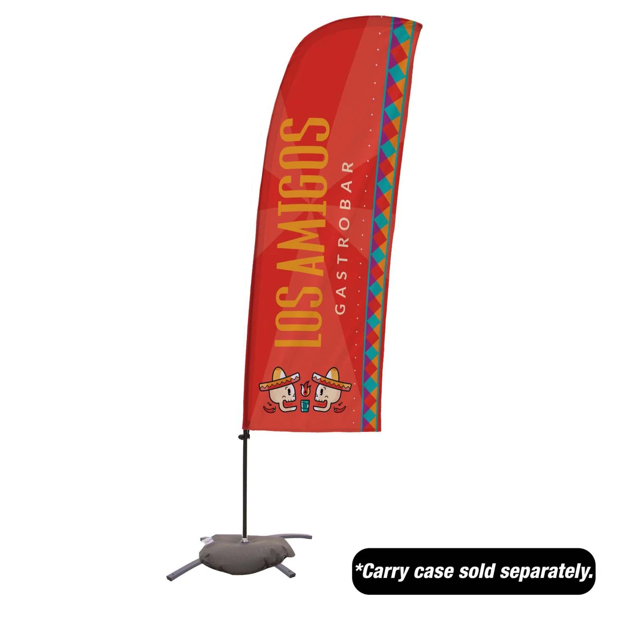 7.5' Value Blade Sail Sign Kit (Single-Sided with Cross Base) 1