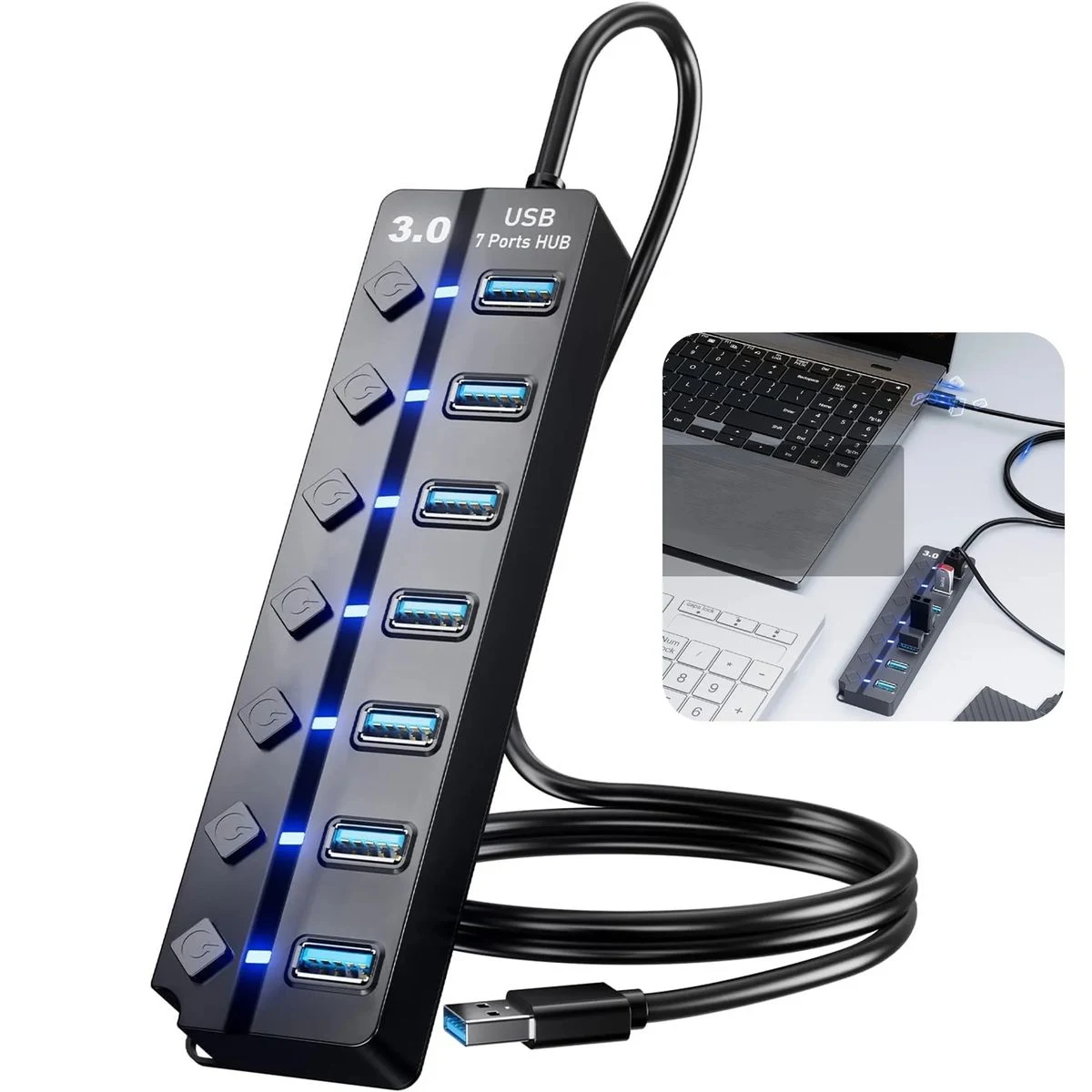 7-Port USB Data Hub Splitter 1