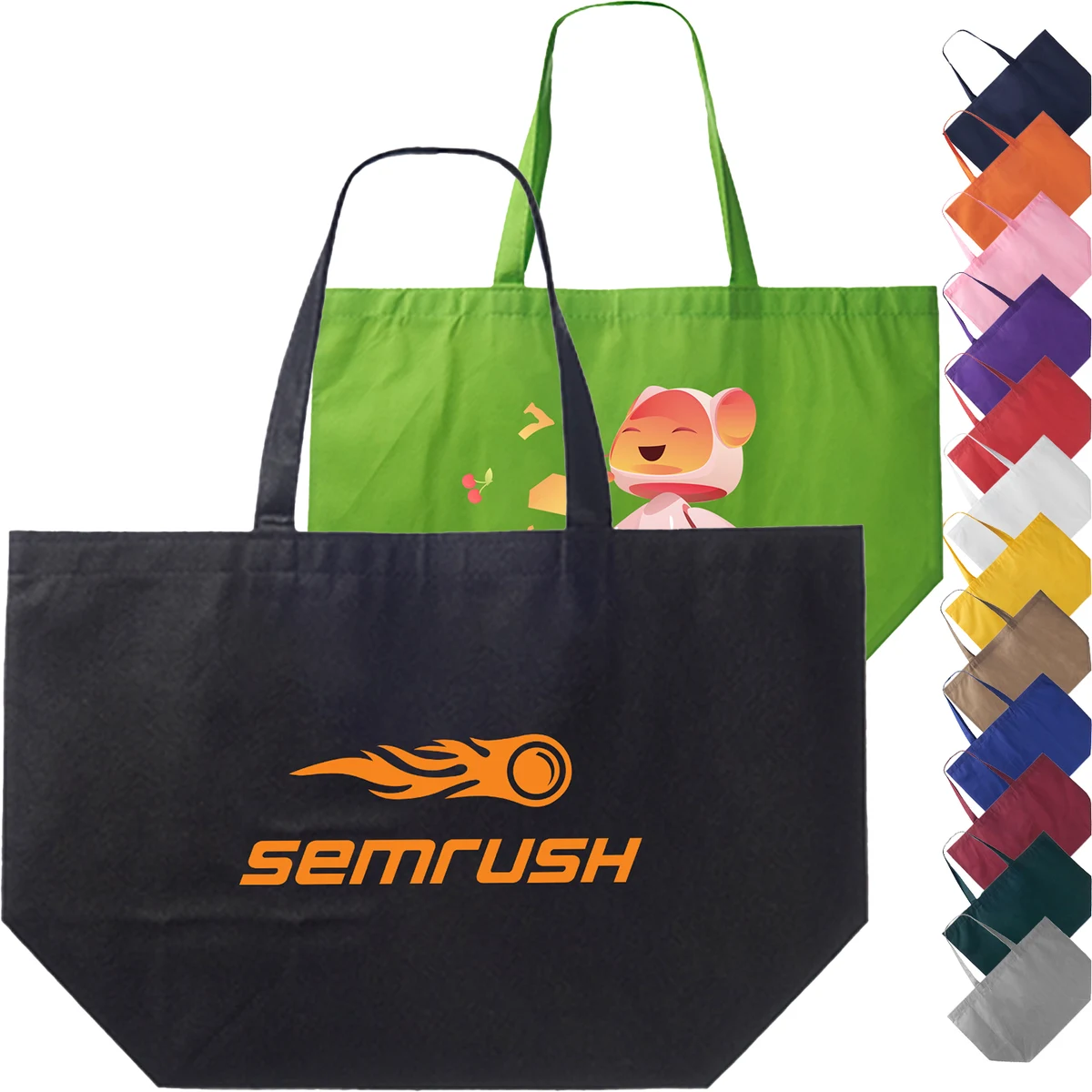 Non-woven promotional budget shopping Tote Bag W/ Gusset (20" x 13" x 8") 1