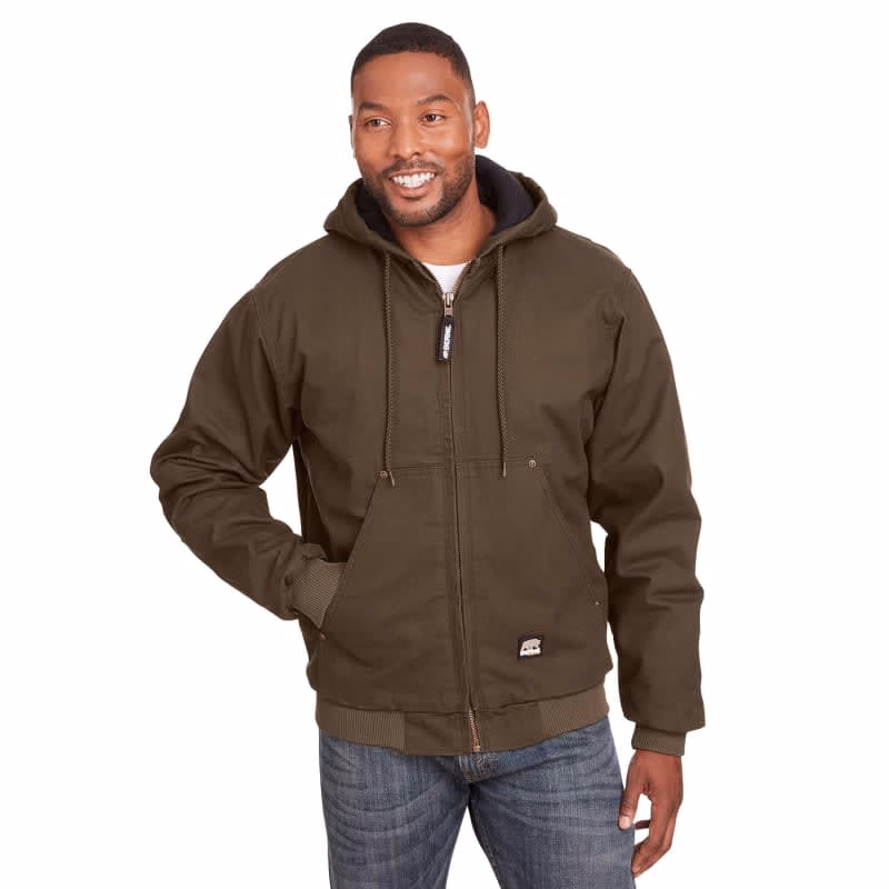 Berne Men's Highland Washed Cotton Duck Hooded Jacket