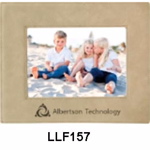 Custom Laser Engraved Light Brown Leatherette Picture Frame