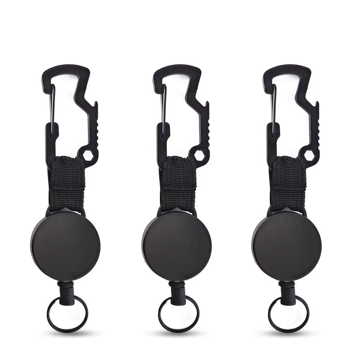 Retractable Keychain Heavy Duty Carabiner Badge Holder 1