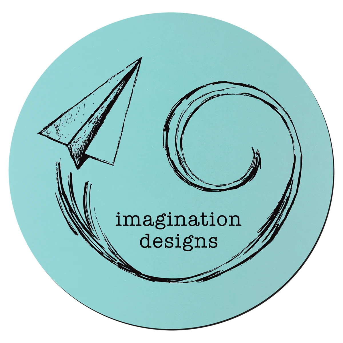 3 3/4" Round Teal/Black Silicone Coaster 1