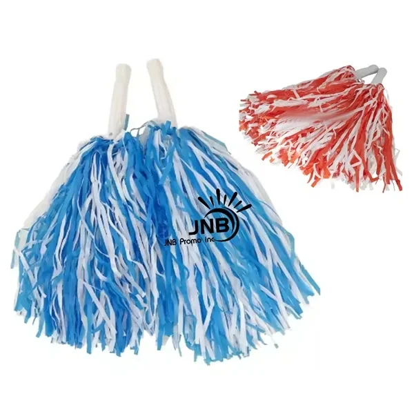Colorful Pom-Poms with Paddle - Ignite Sports Team Spirit 1