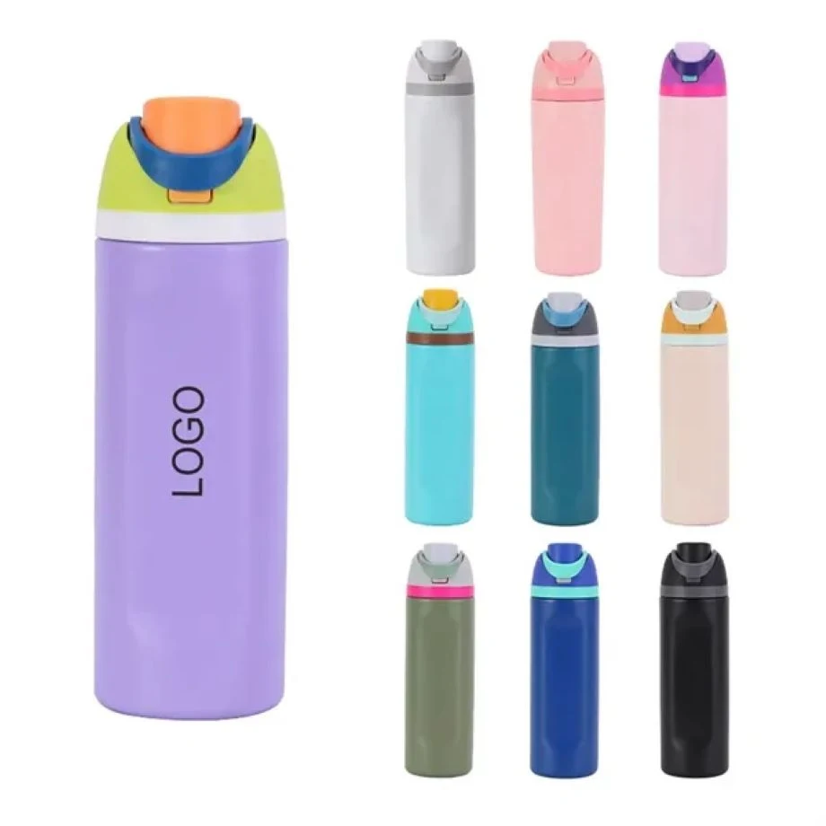 24oz Stainless Steel Water Bottle with Straw, custom water bottle with logo imprint 1