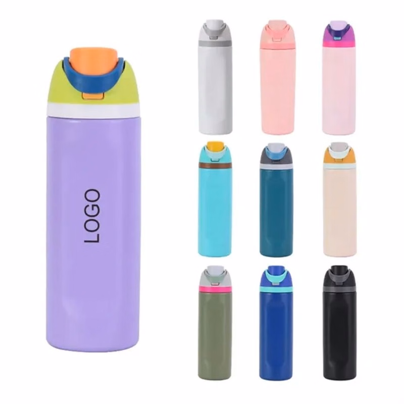 24oz Stainless Steel Water Bottle with Straw