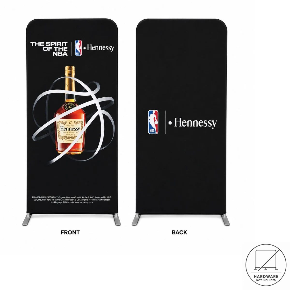 Replacement Graphics Double Sided 3'W x 78"H EuroFit Tension Fabric Slip on cover, NO SETUP CHARGE 1