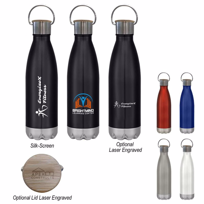 16 Oz. Urban Stainless Steel Bottle With Bamboo Lid