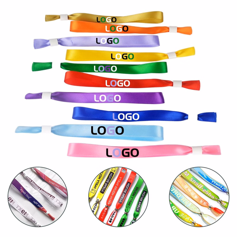 13.8" Disposable Polyester Ribbon Wristband, Events
