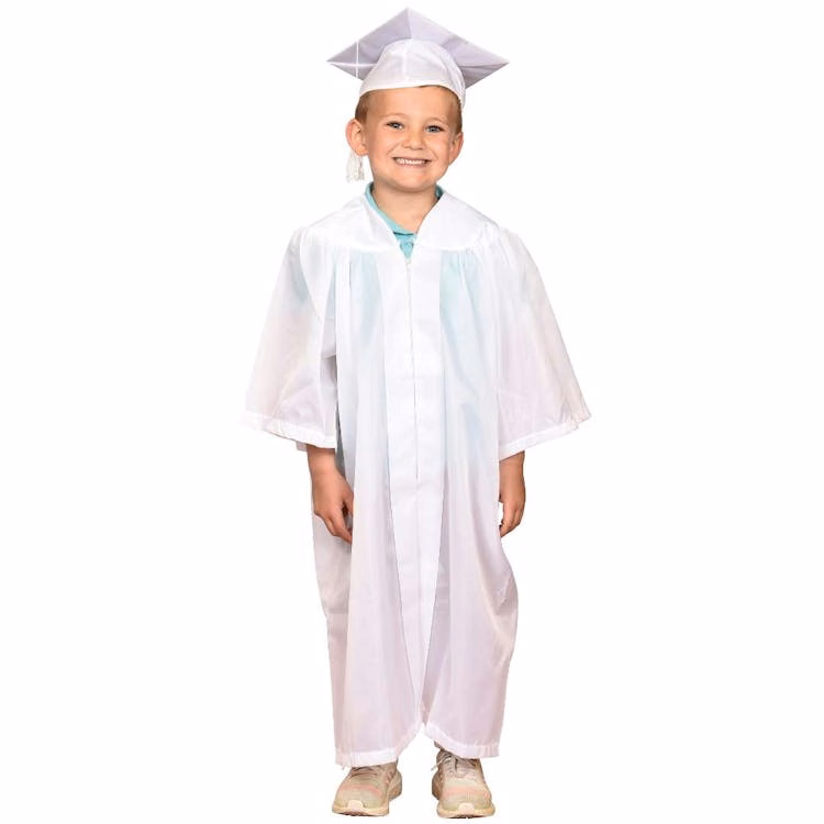 White Graduation Cap and Gown Set - Child Size