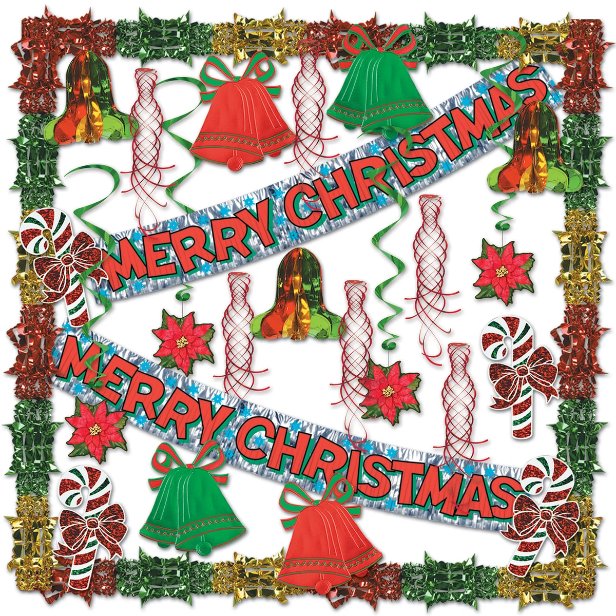 Merry Christmas Metallic Decorating Kit with Merry Christmas Banner 1