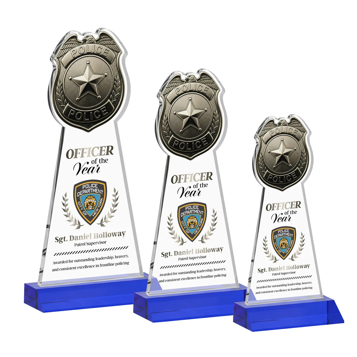 Police Badge VividPrint™ Award - Blue 1