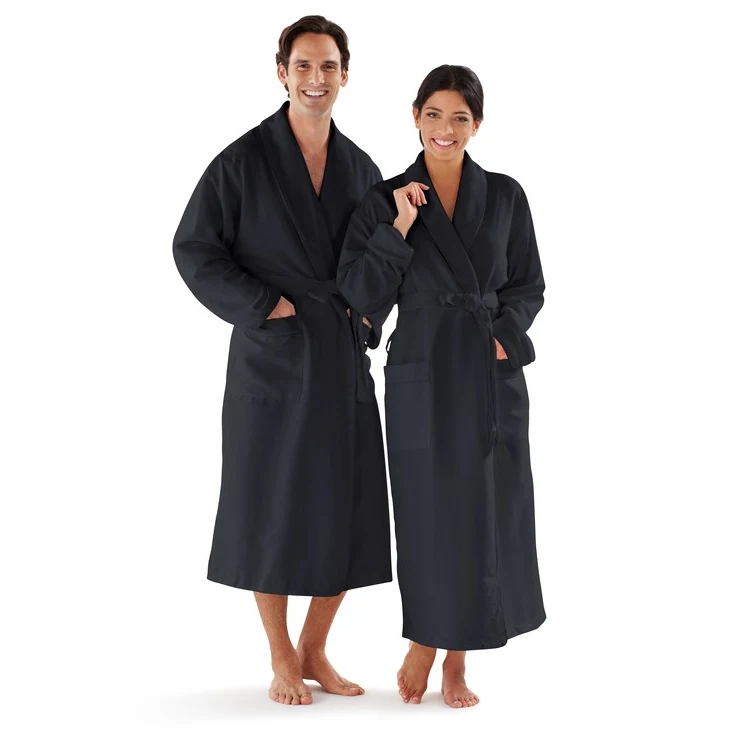 Microfiber Shawl Collar Bathrobe w/ french terry lining 1