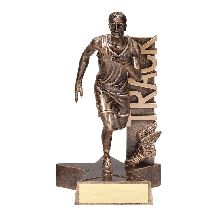 8 1/2" Tall Track Male Billboard Resin Award 1