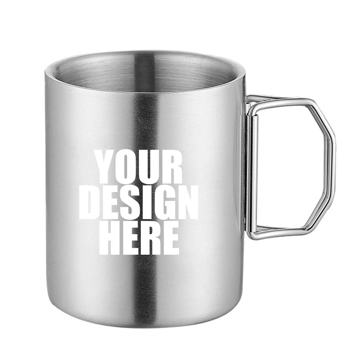Stainless Steel Folding Handle Camping Mug 1