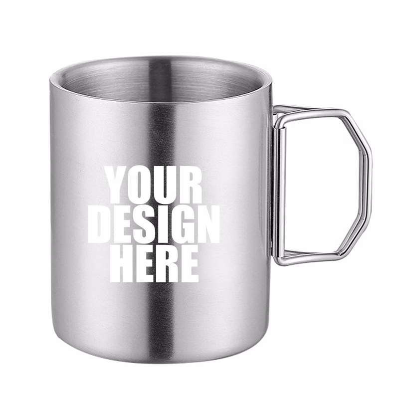 Stainless Steel Folding Handle Camping Mug