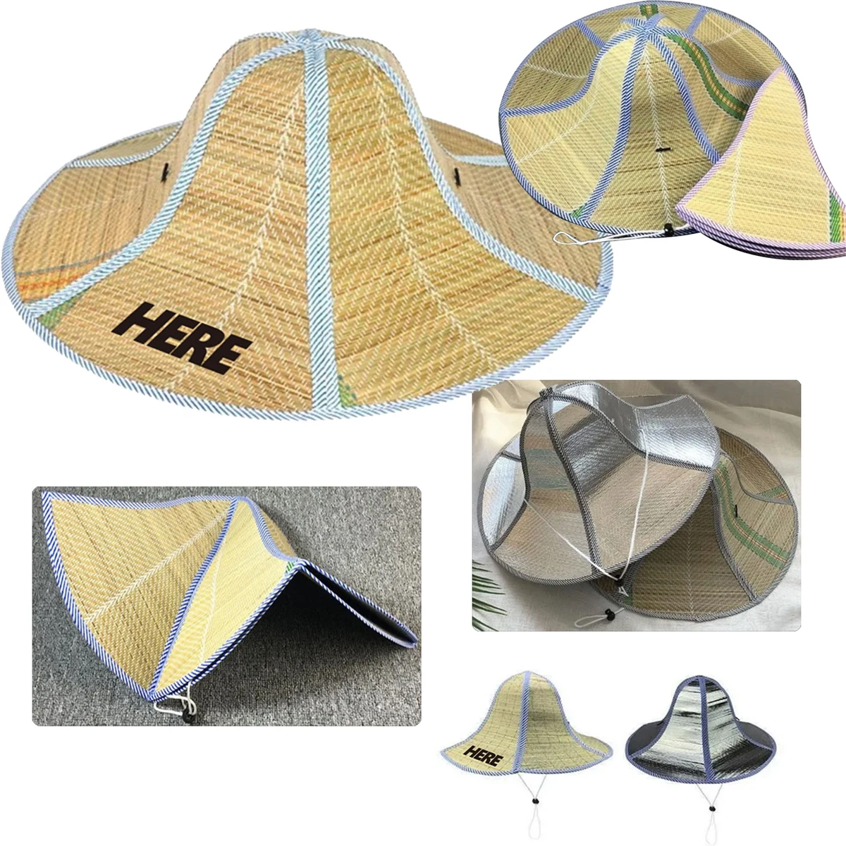 MOQ100 Foldable Wheat Straw Hat 1