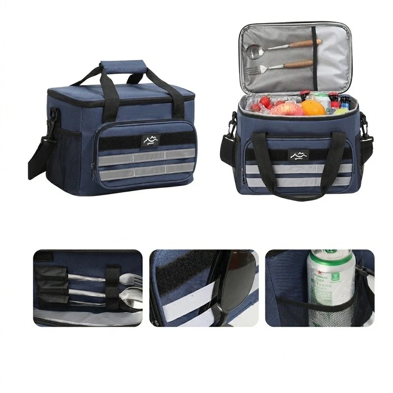 Outdoor Cooler Bag W/ Multi-Pocket Storage and PVC Lining 1