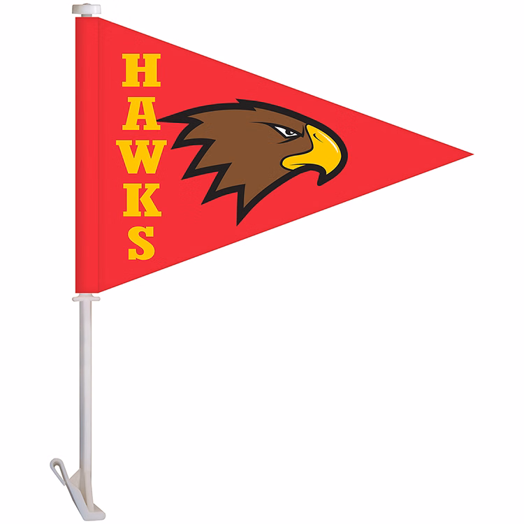 11.5" x 15" Single Reverse Pennant Style Custom Car Flag