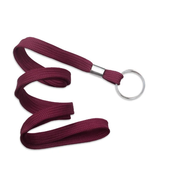 3/8" Blank Lanyard w/Split Ring (Maroon Red) 1