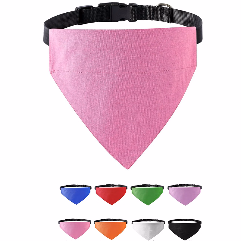 Adjustable Cotton Dog Bandana Collar With Buckle