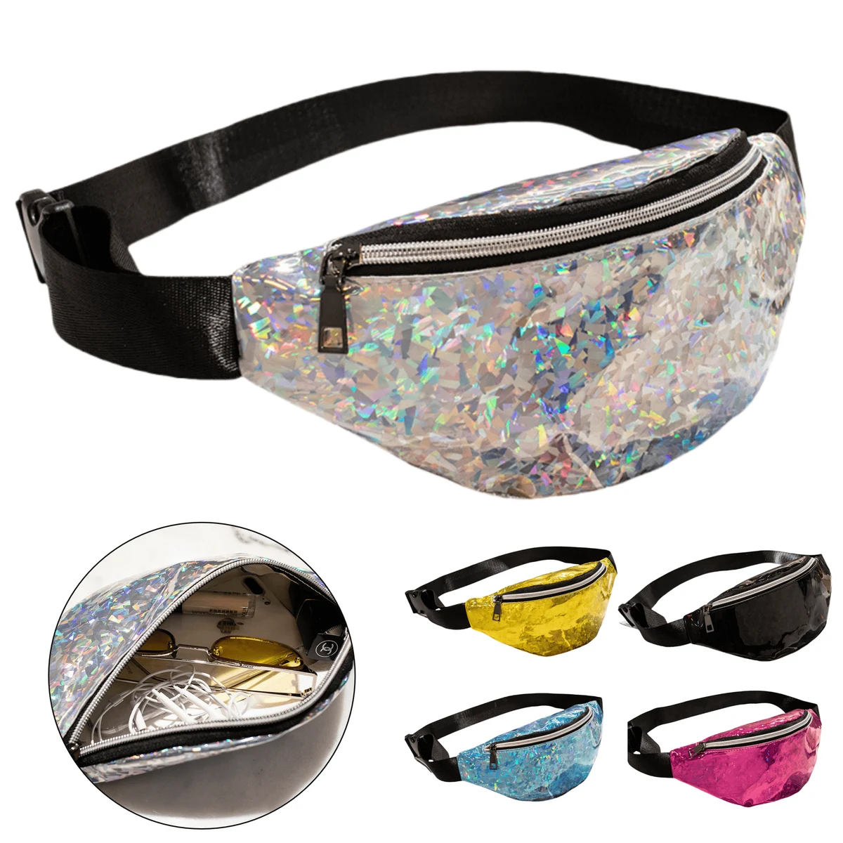 Shiny Multi-Wear Fashion Belt Bag 1