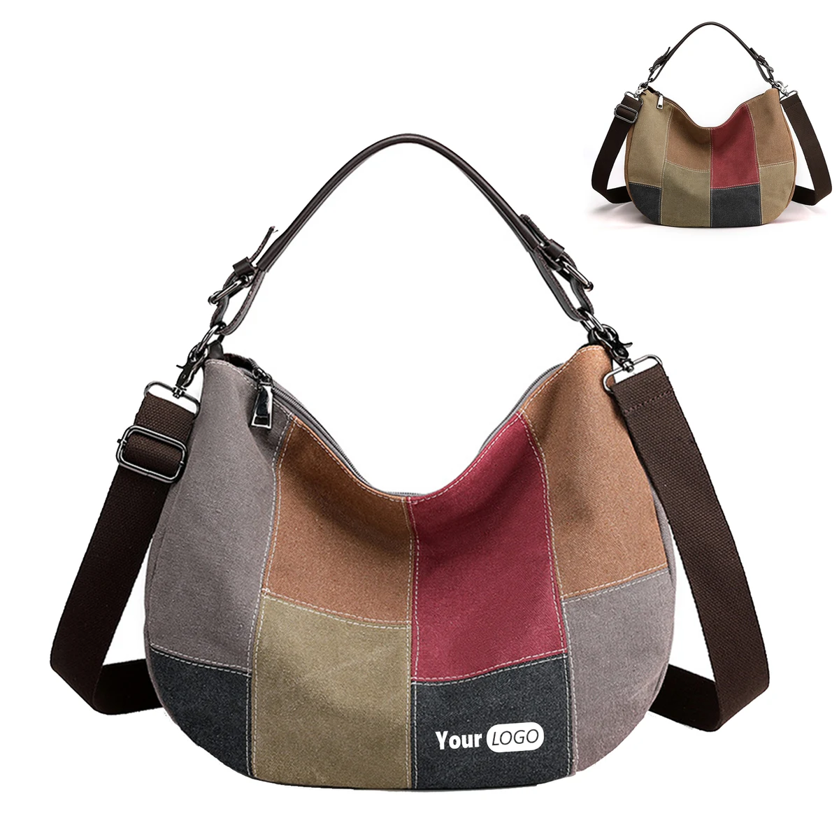 Multi-Color Splice Cross Body Shoulder Bag Casual tote bag for women 1