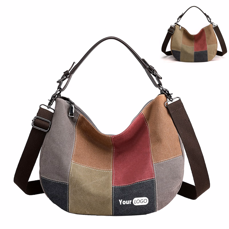 Multi-Color Splice Cross Body Shoulder Bag Casual tote bag for women