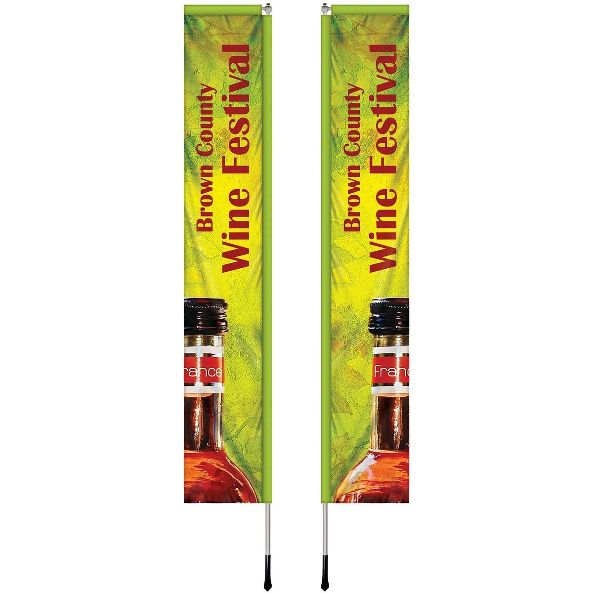 2' X 12' Custom Double Sided Windchaser Flag Kit 1