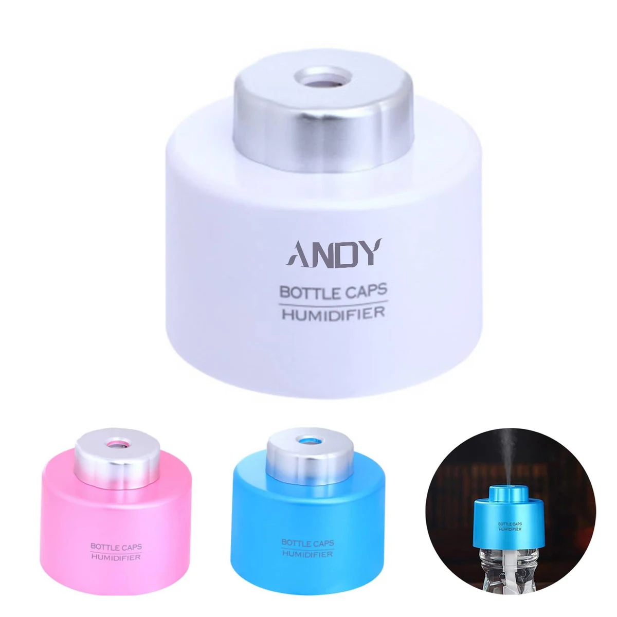 Mini Portable Bottle Cap Air Humidifer W/ Usb Cable 1