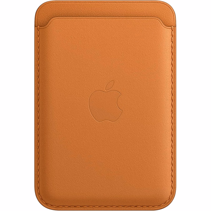Apple Leather Wallet with MagSafe (for iPhone) - Now with Find My Support - Golden Brown