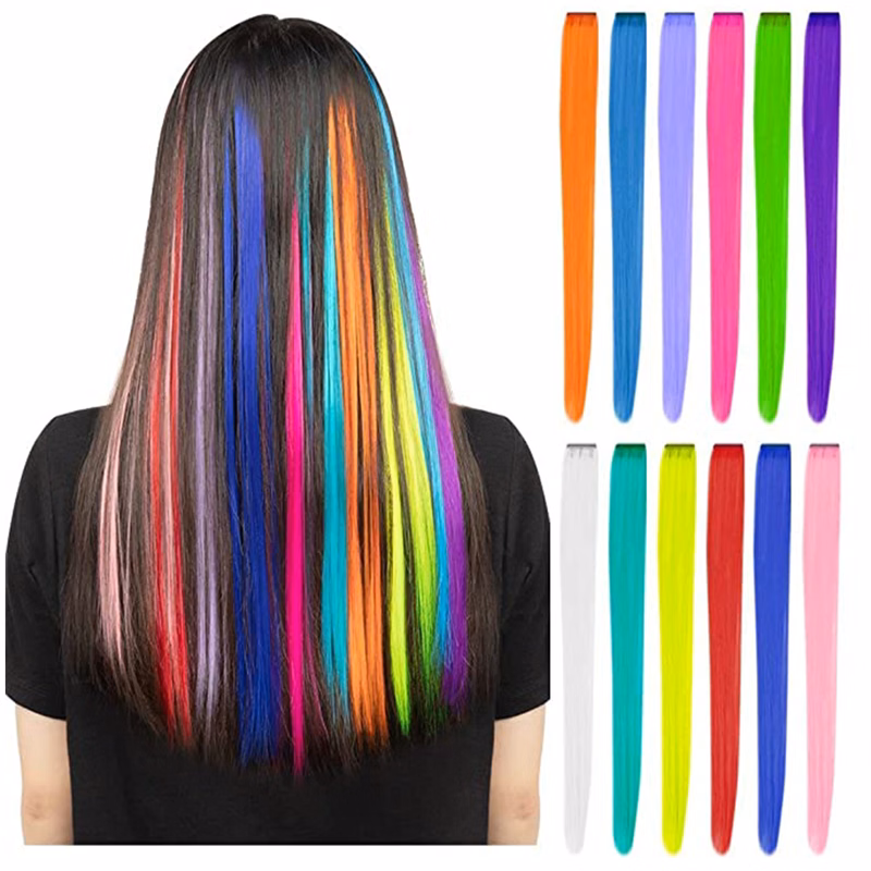 Colored Party Highlights Colorful Clip in Hair Extensions