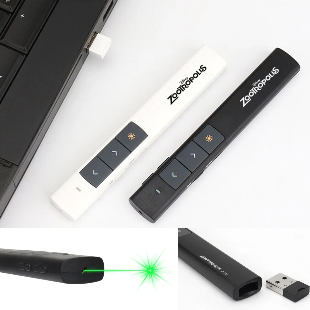 Wireless Presentation Clicker with 100m Range & Green Laser Pointer 1