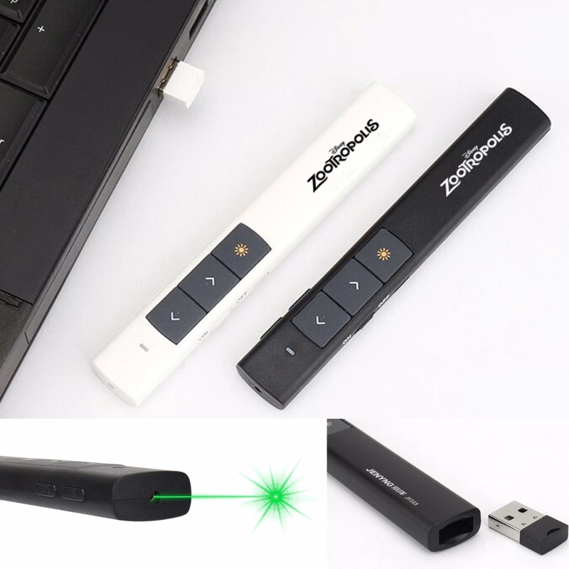 Wireless Presentation Clicker with 100m Range & Green Laser Pointer