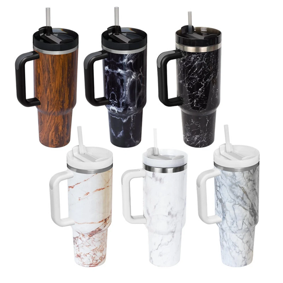 40 Oz. Stainless Steel Tumbler with Handle & Straw 1