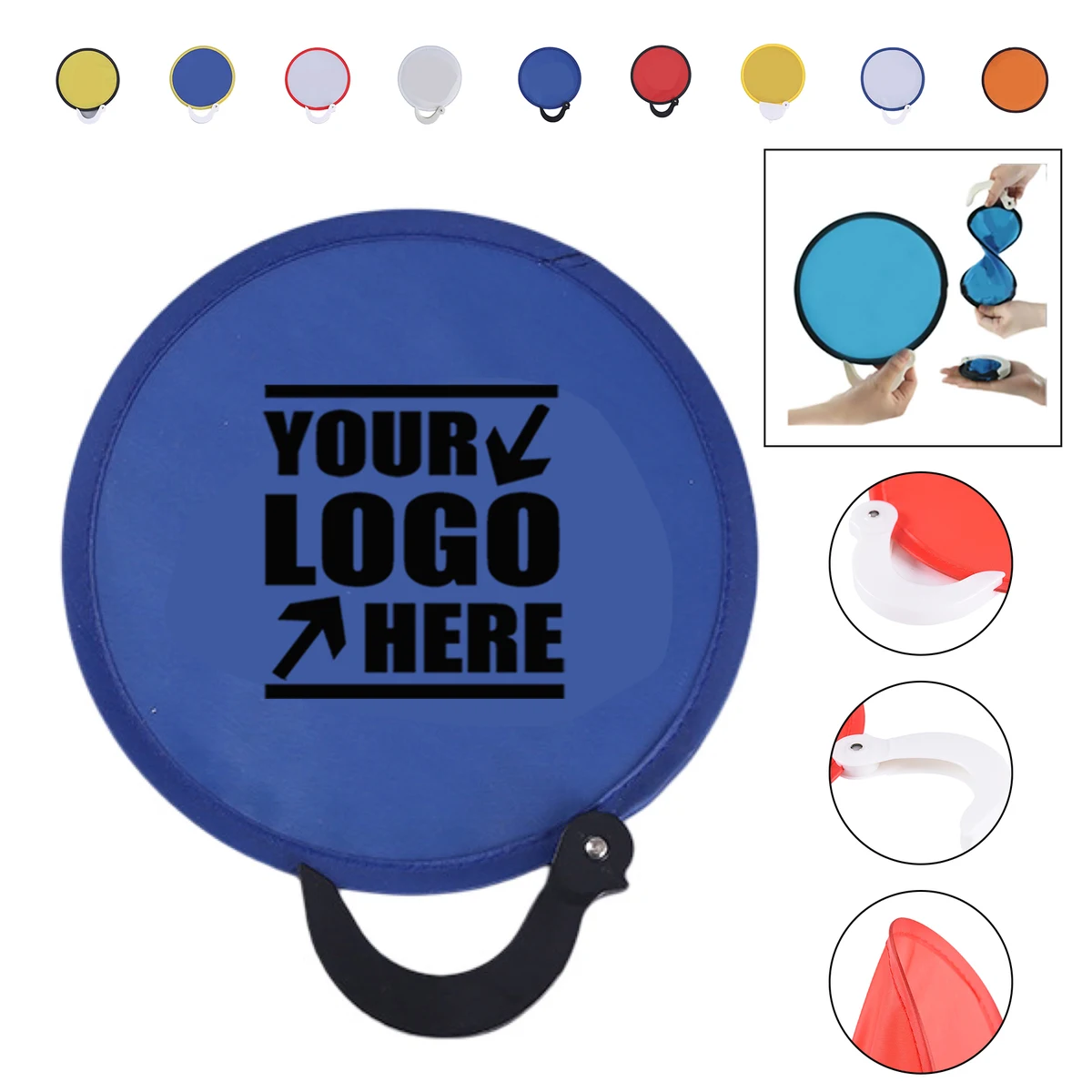 Portable Round Polyester Folded Hand Fan 1
