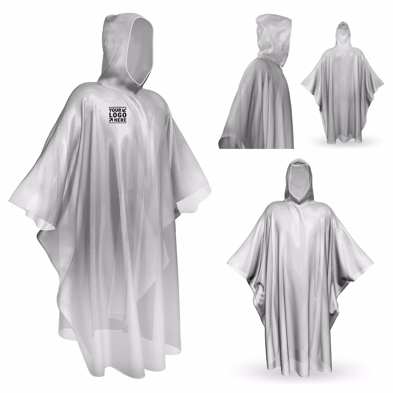 Transparent Waterproof Disposable Rain Poncho Travel Hiking Thick Emergency Raincoat