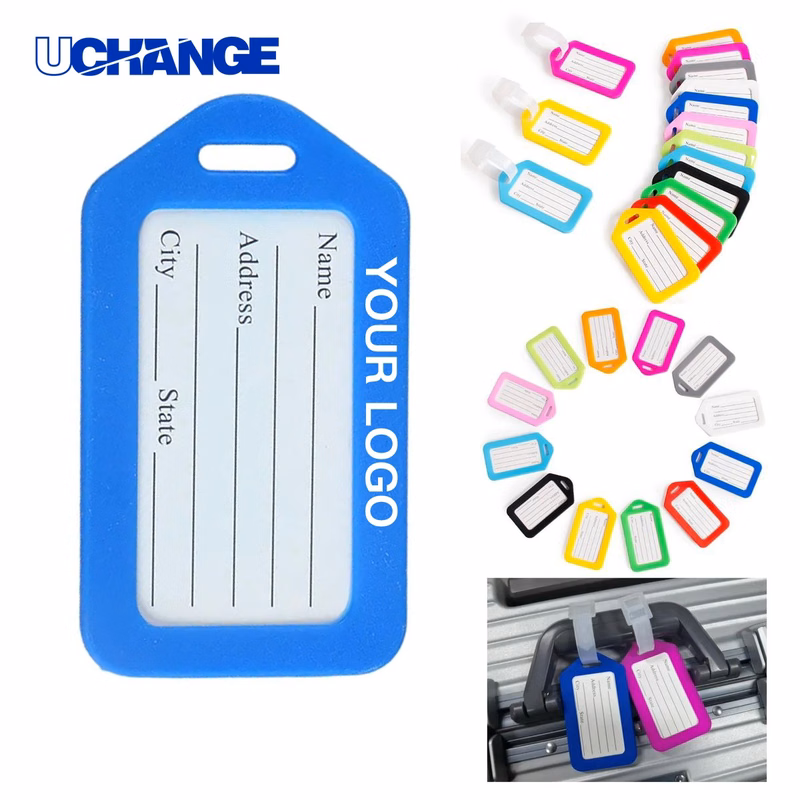 Plastic Luggage Tag Holder with Strap