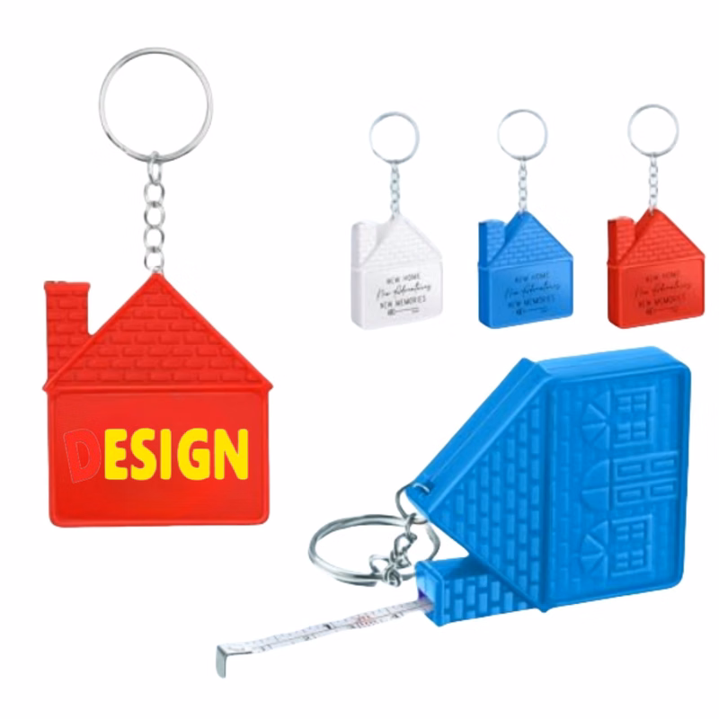 Portable House Shaped Measure Tape Keychain