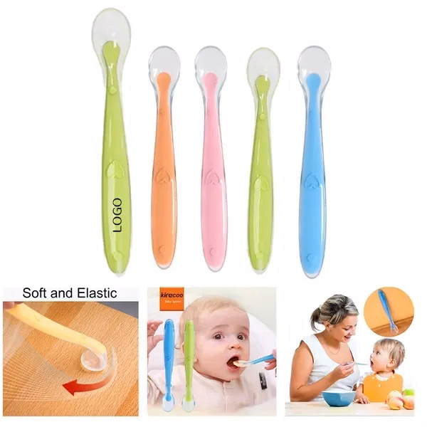 Silicone Baby Feeding Spoon with BPA-Free Soft Tip Fork