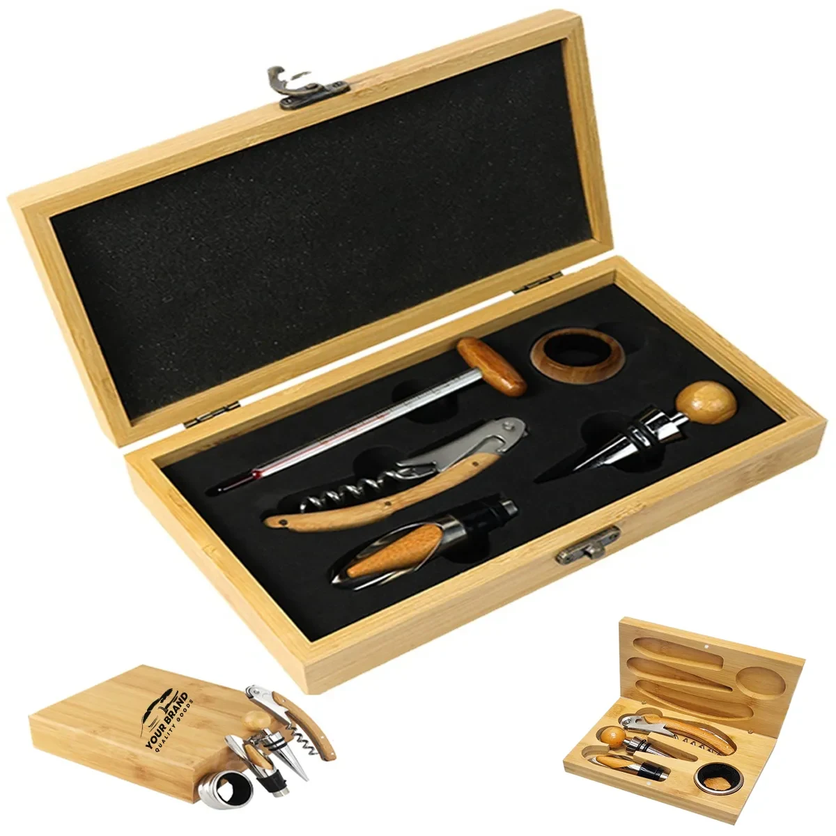 Personalized Gift Box Wine Opener Corkscrew Set Accessories 1