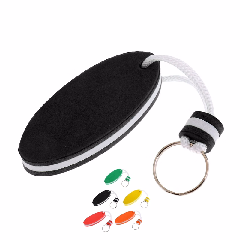 Oval EVA Foam Beaded Key Chain With Imprint Logo