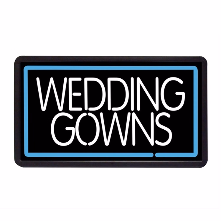 Wedding Gowns 13" x 24" Simulated Neon Sign