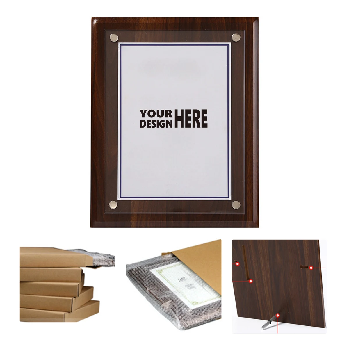MOQ50 Wooden Acrylic Award Plaque With Custom Logo 1