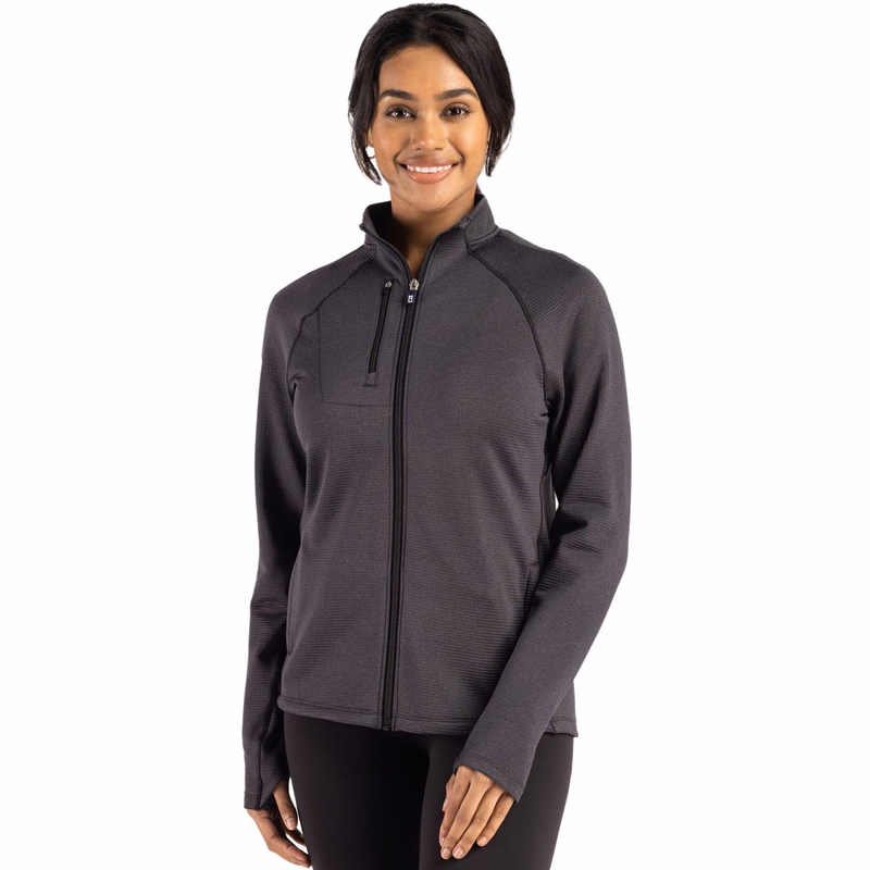 Cutter & Buck Peshastin Recycled Grid Fleece Womens Full Zip Jacket